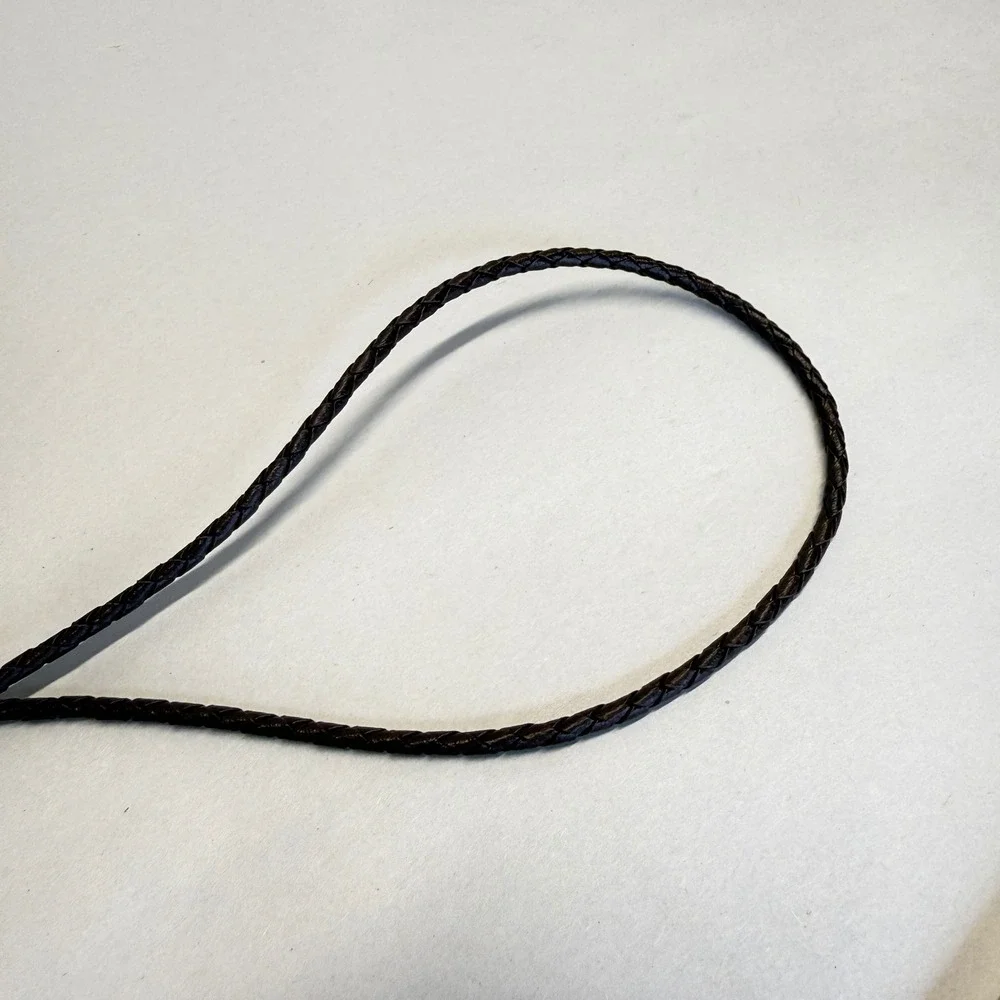 Vintage Eagle Head‎ Bolo Tie Braided Brown Cord Western Americana Gold Tone